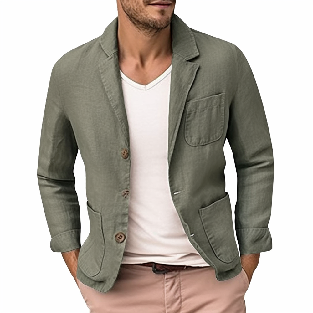 Linen Blazer Men Summer