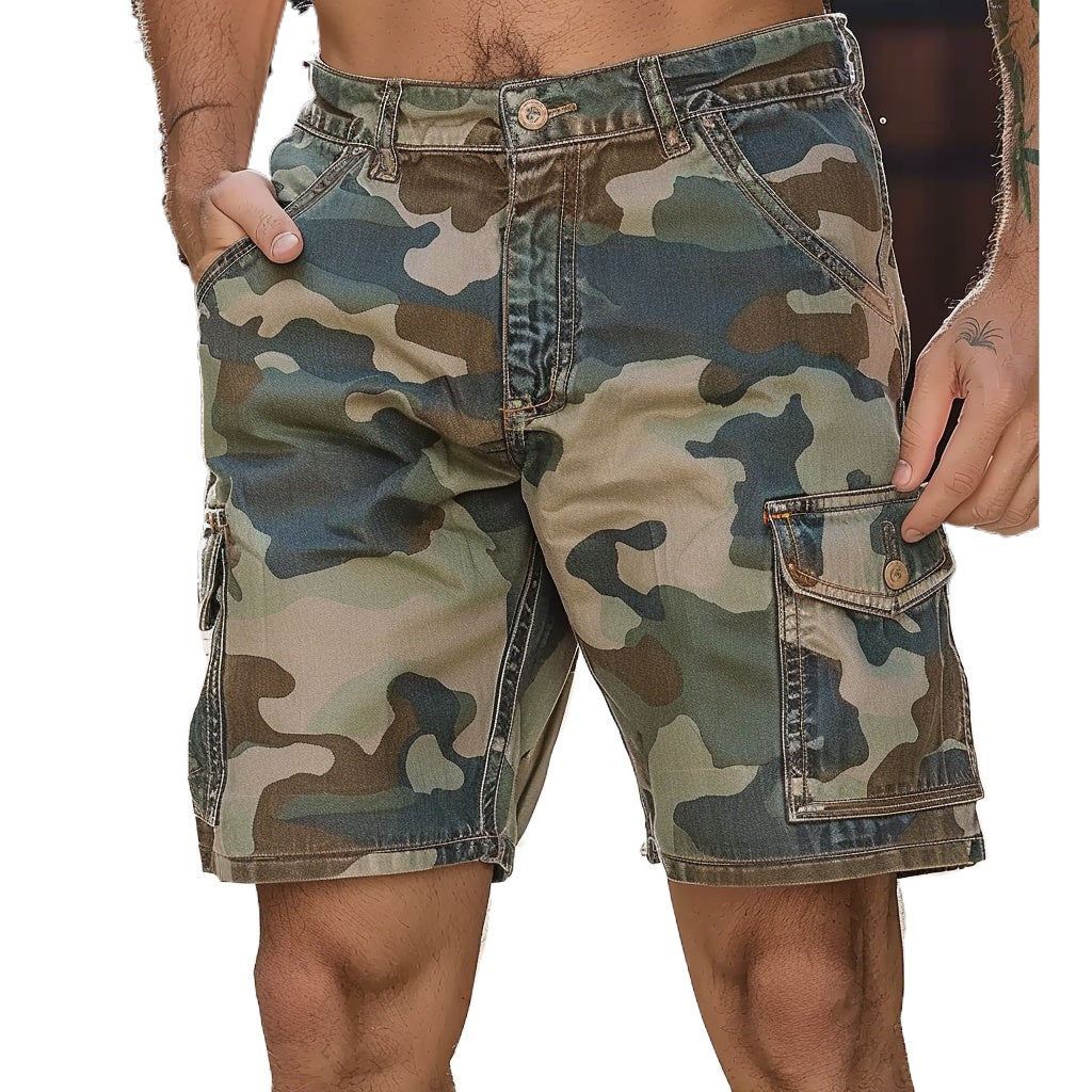 Camo Jorts Military Camouflage Denim Shorts Men Jean