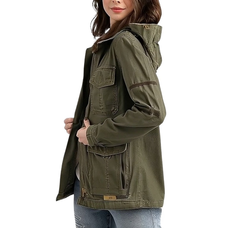 Vintage Military Style Jacket Women