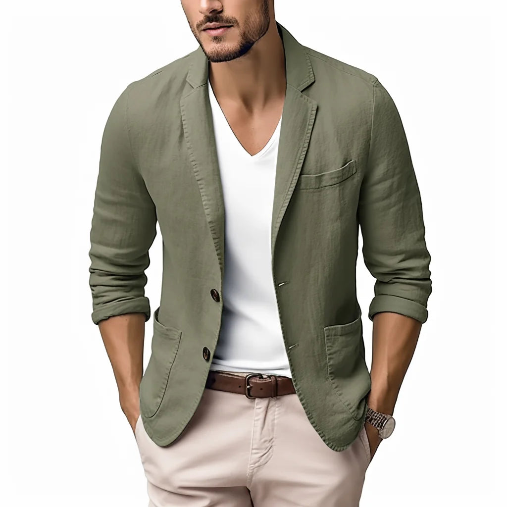 Beige Linen Blazer