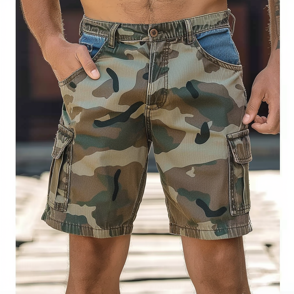 Camo Jorts Military Camouflage Denim Shorts Men Jean