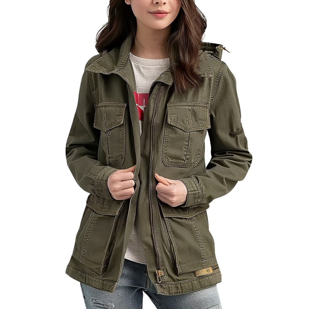 Vintage Military Style Jacket Women