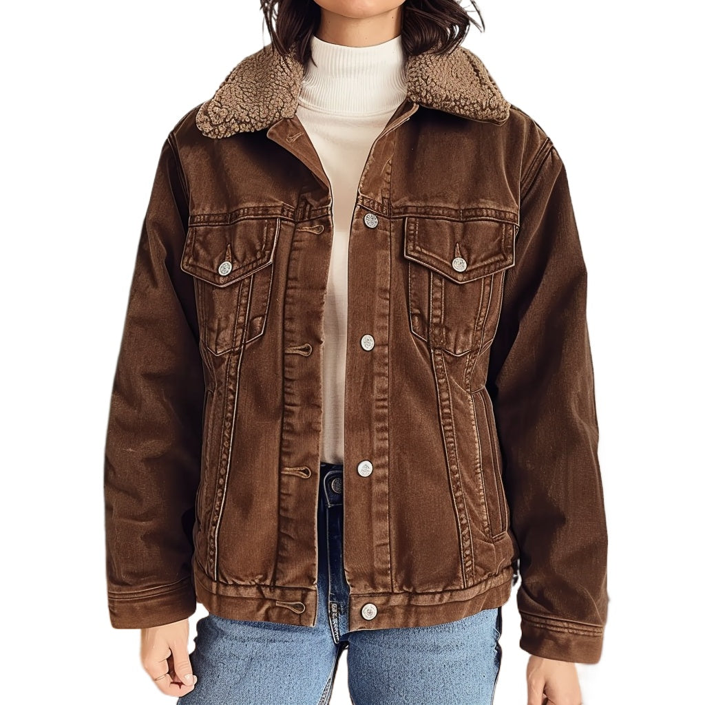 Winter Brown Barn Jacket – Sherpa Lined Women