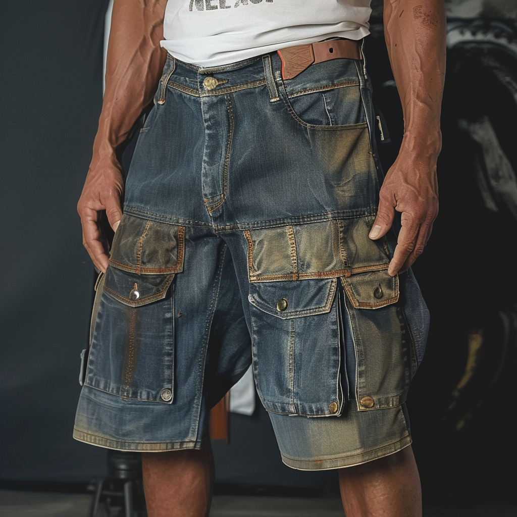 Jorts Mens Baggy Jean Shorts Demin
