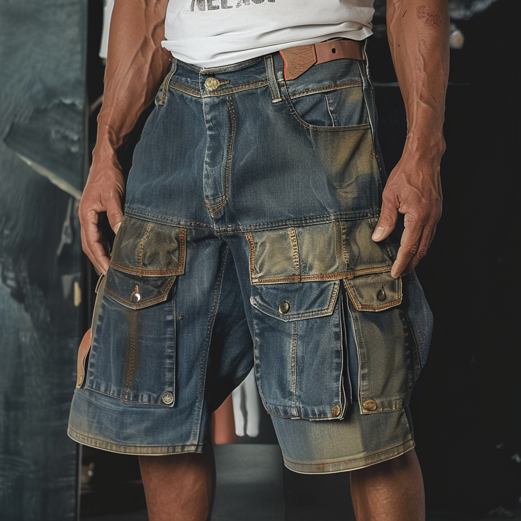 Jorts Mens Baggy Jean Shorts Demin