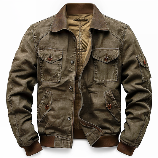 Linen Bomber Jacket Men Light Weight