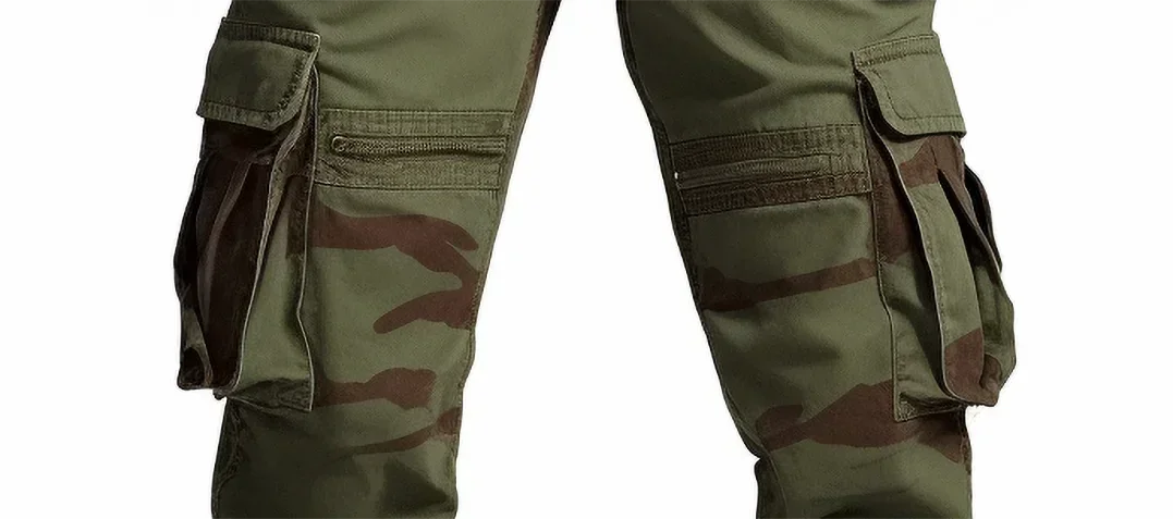 Men's Military Cargo Pants Baggy Straight Multiple Pockets