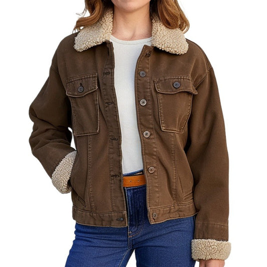 Winter Brown Barn Jacket – Sherpa Lined Women