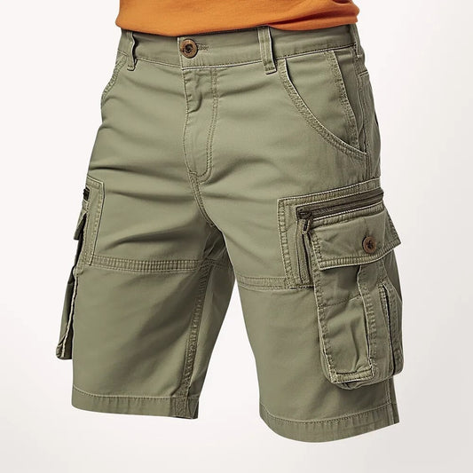 Man Cargo Shorts Stretch Washed Vintage Have Belted and Pockets