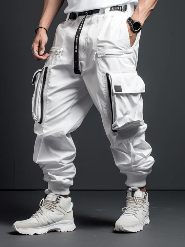 Men's Straight City Tactical Cargo Pants Multiple Pockets Techwear