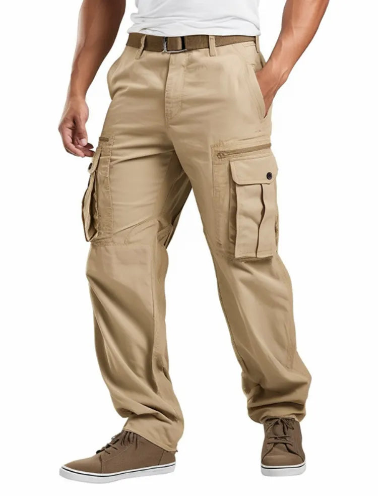 Men's Vintage Baggy Cargo Pants Zipper Multiple Pockets